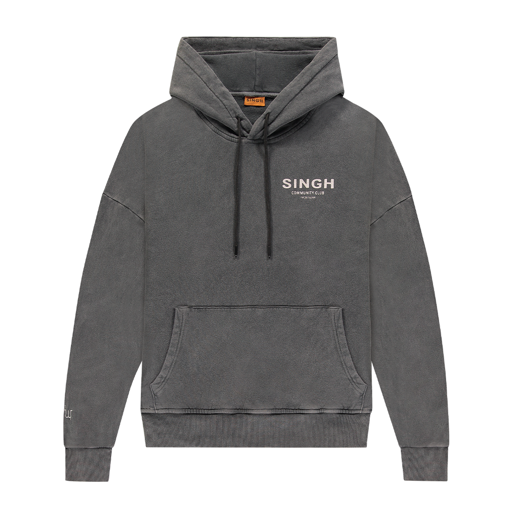 Community club Singh hoodie - Grey stonewash – Singh Clo